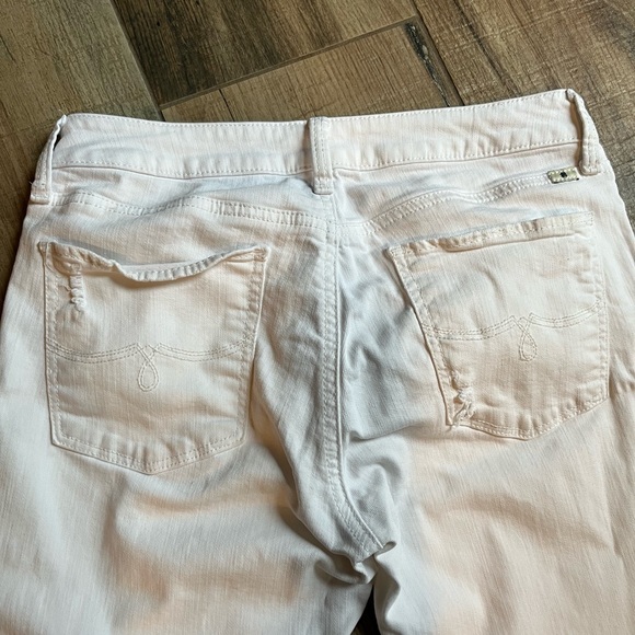 Lucky Brand Lolita Distressed Cropped Capri White Denim Jeans - Picture 10 of 13